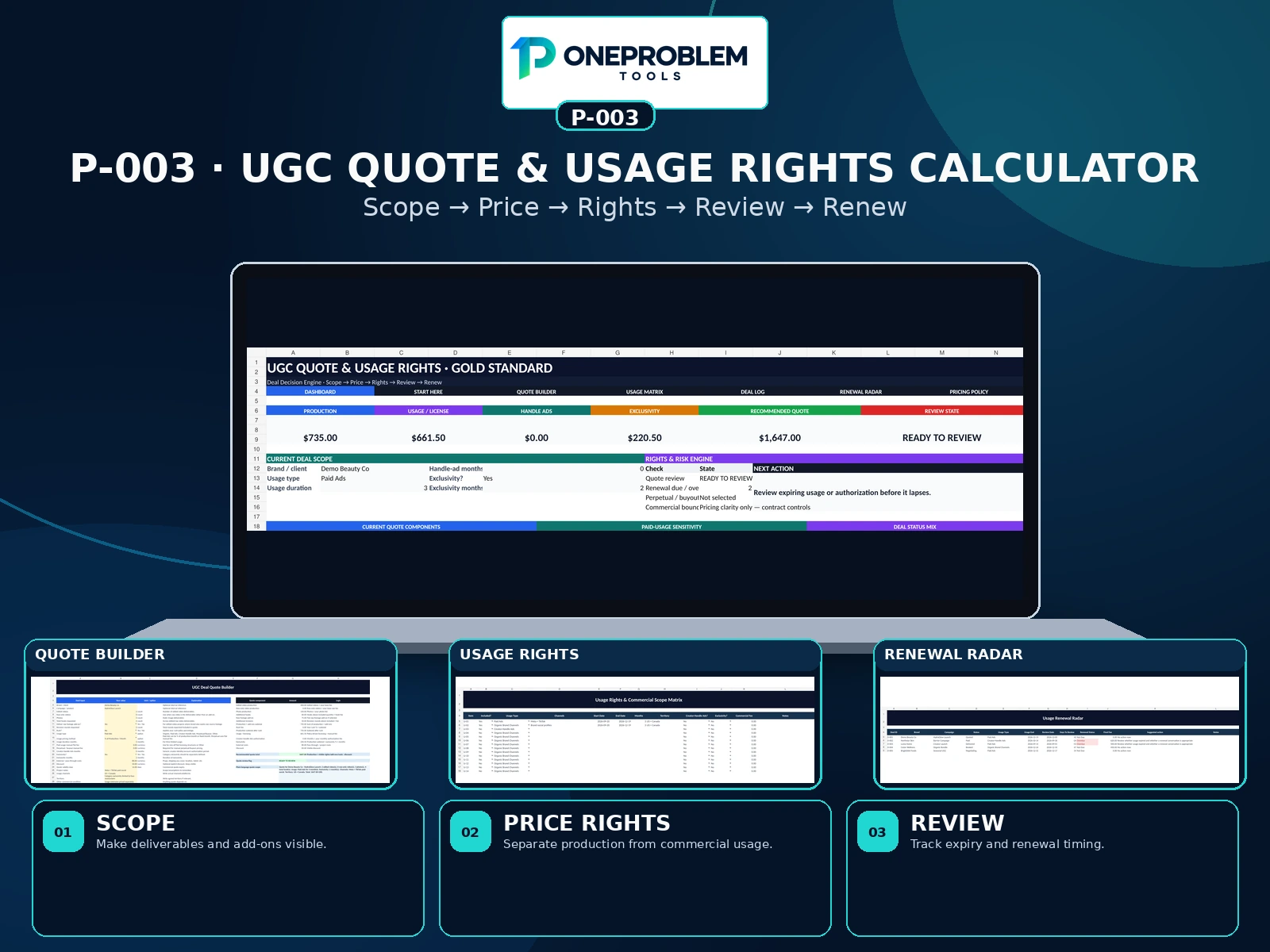 UGC Quote & Usage Rights Calculator preview